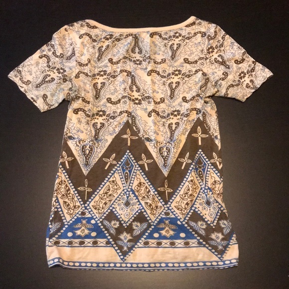 Tan & Brown Soft Graphic Short Sleeve Tee, Size XS - Picture 2 of 5